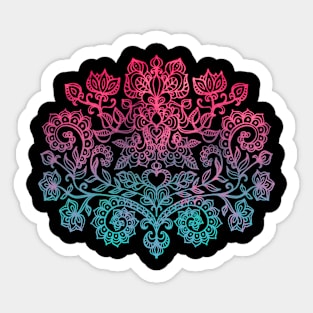 Ombre Folk Art Doodle Sticker